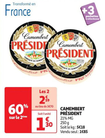 Auchan CAMEMBERT PRÉSIDENT offre