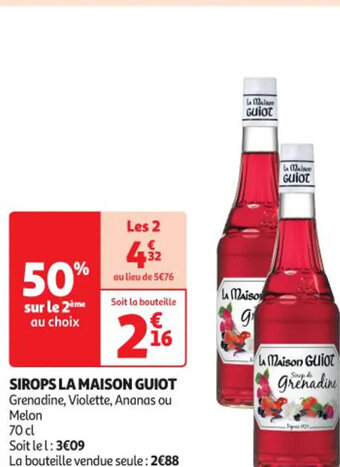 Auchan SIROPS LA MAISON GUIOT offre