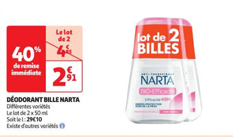 Auchan DÉODORANT BILLE NARTA offre