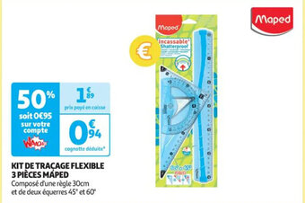Auchan KIT DE TRAÇAGE FLEXIBLE 3 PIÈCES MAPED offre