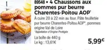 Thiriet 4 Chaussons Aux Pommes Pur Beurre offre