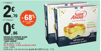 E.Leclerc GÂTEAU AU FROMAGE BLANC LÉGÈREMENT CITRONNÉ(8) offre