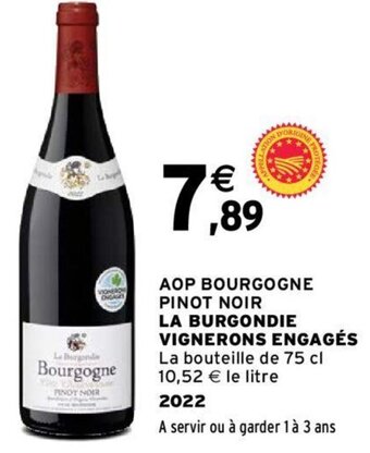 Intermarché AOP BOURGOGNE PINOT NOIR LA BURGONDIE VIGNERONS ENGAGÉS offre