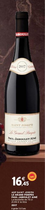 Intermarché AOP SAINT JOSEPH LE GRAND POMPÉE PAUL JABOULET AINÉ offre