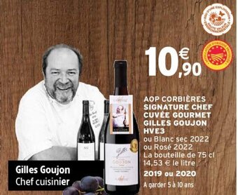 AOP CORBIÈRES SIGNATURE CHEF CUVÉE GOURMET GILLES GOUJON HVE3