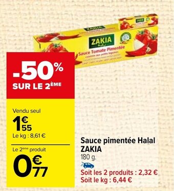 Carrefour Market Sauce pimentée Halal ZAKIA offre