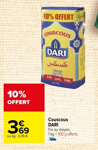 Carrefour Market Couscous DARI offre