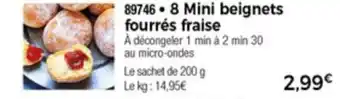 Thiriet 8 Mini Beignets Fourrés Fraise offre