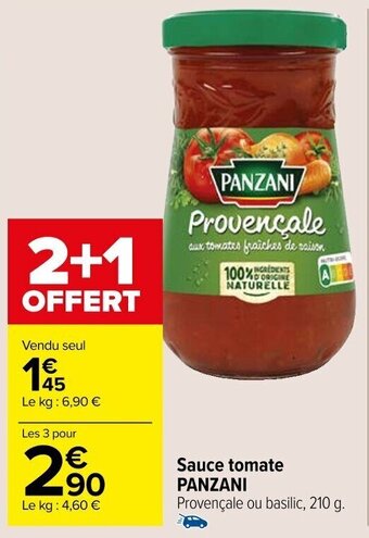 Carrefour Market Sauce tomate PANZANI offre