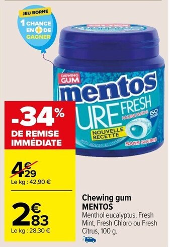 Chewing gum MENTOS
