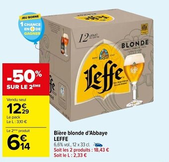 Carrefour Market Bière blonde d'Abbaye LEFFE offre