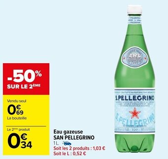 Carrefour Market Eau gazeuse SAN PELLEGRINO offre