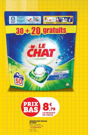 Hyper U LESSIVE TRIO BULLES LE CHAT offre