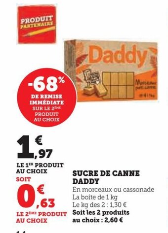 Hyper U SUCRE DE CANNE DADDY offre