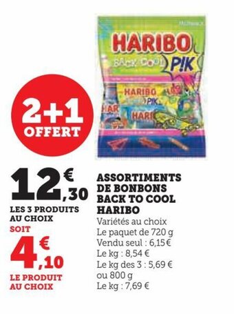 Hyper U ASSORTIMENTS DE BONBONS BACK TO COOL HARIBO offre