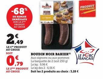 Hyper U BOUDIN NOIR BAHIER offre