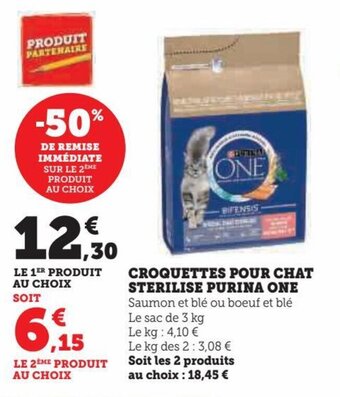 Hyper U CROQUETTES POUR CHAT STERILISE PURINA ONE offre