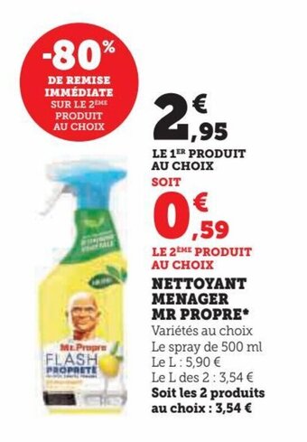 Hyper U NETTOYANT MENAGER MR PROPRE offre