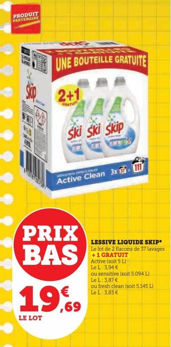 Hyper U LESSIVE LIQUIDE SKIP offre