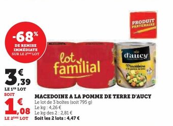 Hyper U MACEDOINE A LA POMME DE TERRE D'AUCY offre