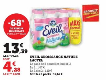 Hyper U EVEIL CROISSANCE NATURE LACTEL offre