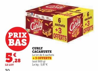 Hyper U CURLY CACAHUETE offre