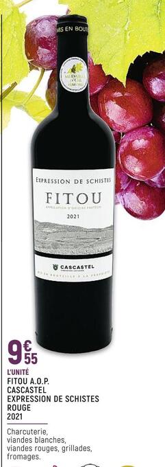 Spar Cascastel / expression de schistes fitou a.o.p. rouge 2021 offre