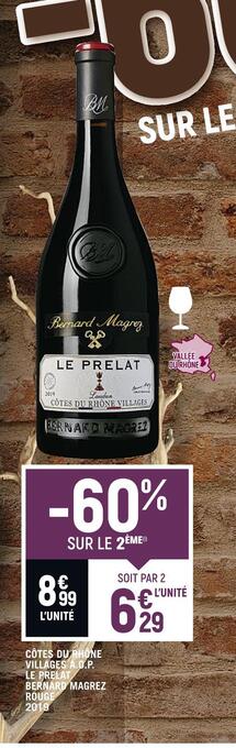 Le prelat bernard magrez côtes du rhône villages a.o.p. 2019