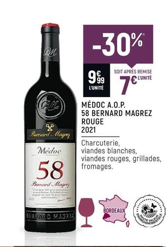 Vival Bernard magrez médoc a.o.p. 58 rouge 2021 offre
