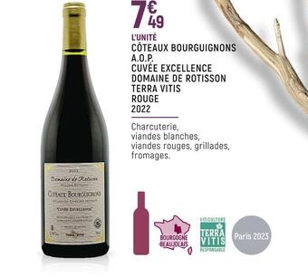 Petit Casino Domaine de rotisson côteaux bourguignons a.o.p. cuvée excellence terra vitis 2022 offre