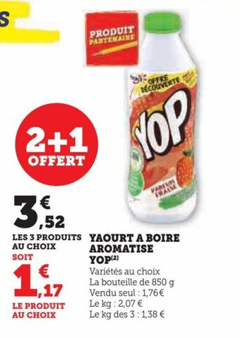 Hyper U YAOURT A BOIRE AROMATISE YOP offre