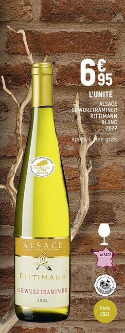 Petit Casino Rittimann alsace gewurztraminer blanc 2022 offre