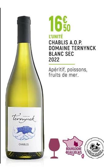Vival Domaine ternynck chablis a.o.p. blanc sec 2022 offre