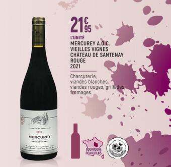 Spar Château de santenay mercurey a.o.c. vieilles vignes rouge 2021 offre