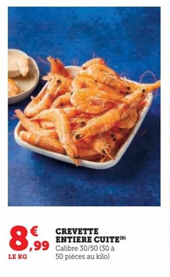 Hyper U CREVETTE ENTIERE CUITE offre