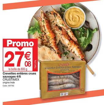 Crevettes entiĂšres crues sauvages 4/6