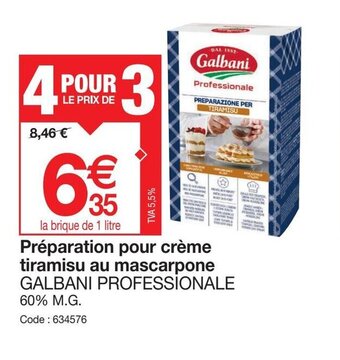 Promocash Préparation pour crème tiramisu au mascarpone offre