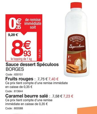 Promocash Sauce dessert Spéculoos offre