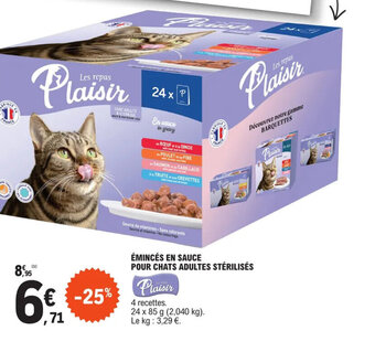 E.Leclerc ÉMINCÉS EN SAUCE POUR CHATS ADULTES STÉRILISÉS offre