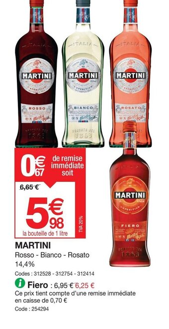 Promocash MARTINI offre