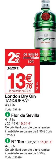 Promocash London Dry Gin offre