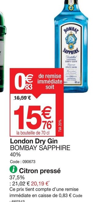 Promocash London Dry Gin offre