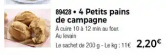 Thiriet 4 Petits Pains De Campagne offre
