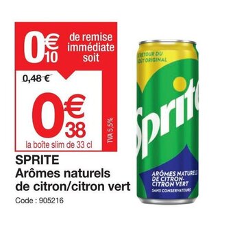 SPRITE ArĂŽmes naturels de citron/citron vert