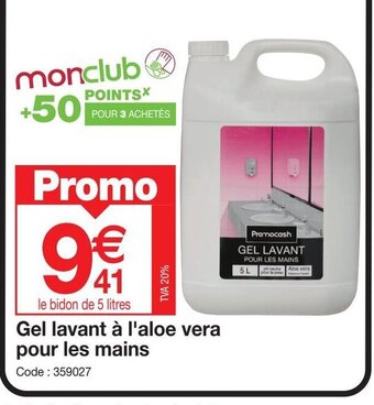 Promocash Gel lavant à l'aloe vera pour les mains offre