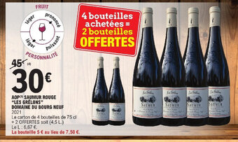 E.Leclerc AOP SAUMUR ROUGE LES GRÊLONS offre