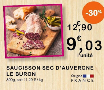 E.Leclerc SAUCISSON SEC D'AUVERGNE LE BURON offre