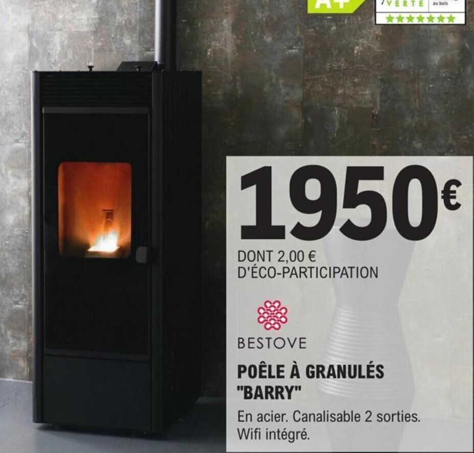 Promo POÊLE À GRANULÉS BARRY chez E.Leclerc Brico