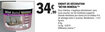 E.Leclerc Brico ENDUIT DE DÉCORATION BÉTON MINÉRAL offre