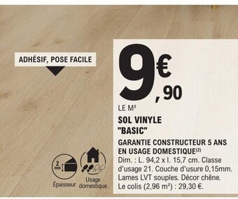 E.Leclerc Brico SOL VINYLE BASIC offre